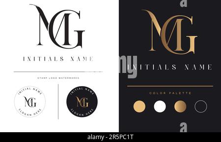 Gm Monogram Logo Circle Outline Design Stock Vector (Royalty Free)  1736832035