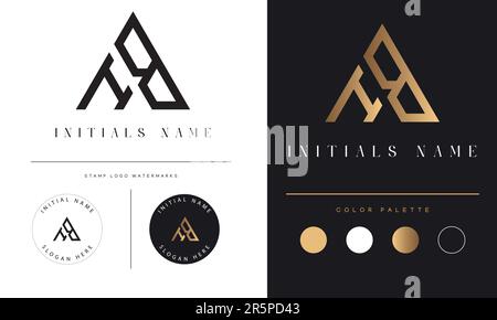 Luxury HB or BH Initial Monogram Text Letter Logo Design Stock Vector