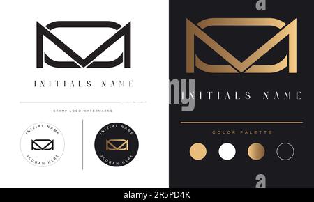 Luxury MO or OM Initial Monogram Text Letter Logo Design Stock Vector