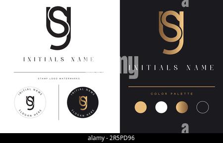Luxury YS or SY Initial Monogram Text Letter Logo Design Stock Vector