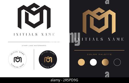 Luxury MO or OM Initial Monogram Text Letter Logo Design Stock Vector