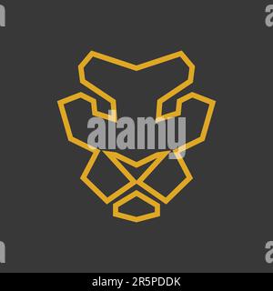 Lion Head Logo Design Stock Vector