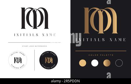 Luxury MO or OM Initial Monogram Text Letter Logo Design Stock Vector