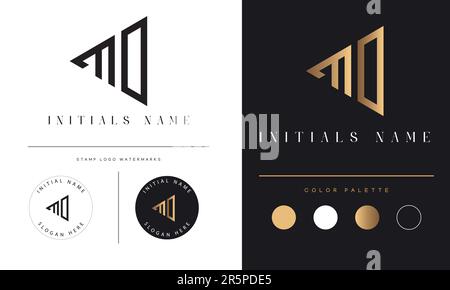 Luxury MO or OM Initial Monogram Text Letter Logo Design Stock Vector