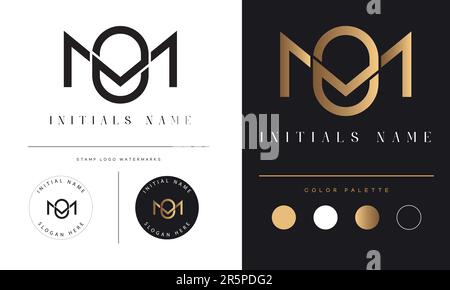 Luxury MO or OM Initial Monogram Text Letter Logo Design Stock Vector