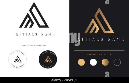 Luxury MO or OM Initial Monogram Text Letter Logo Design Stock Vector