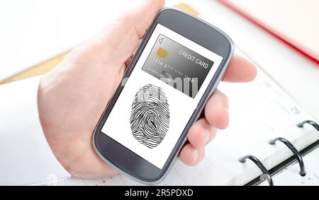 Payment security concept shown on a smartphone screen Stock Photo