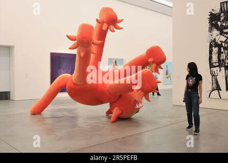 Beirut, Lebanon. 4th June, 2023. A man visits the exhibition "Dark