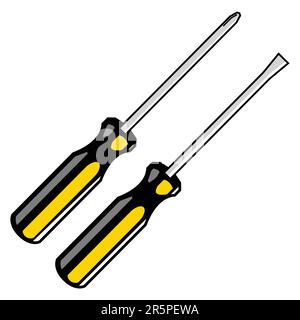 Graphic illustration of a screwdriver Stock Vector