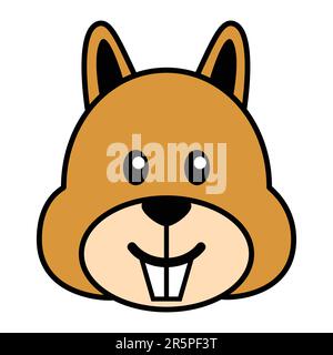 Simple cartoon of a cute squirrel Stock Vector
