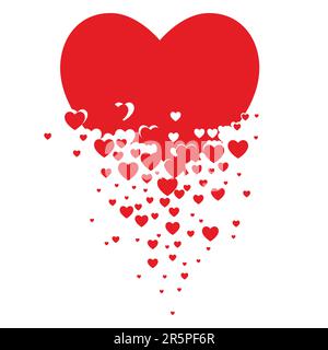 Small hearts forming a larger heart shape Stock Vector