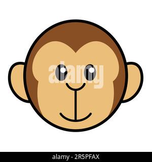 Simple cartoon of a cute monkey Stock Vector