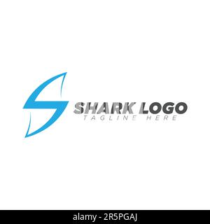 eps10 vector initial letter s shark fin logo design template isolated on white background Stock Vector