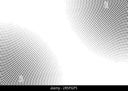 Black and white abstract background with wavy dotted pattern. Halftone effect. Vector illustration Stock Vector