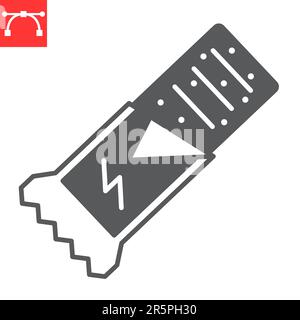 Nutritional bar glyph icon, supplements and vitamins, protein bar vector icon, vector graphics, editable stroke solid sign, eps 10. Stock Vector