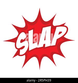 Slap text in comic splash icon Stock Vector