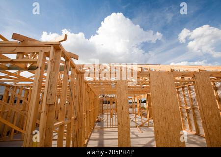 Constructing new timber framed houses in Echuca, Australia. Stock Photo