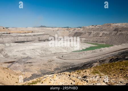 An open cast or drift coal mine managed by Xstrata coal in the Hunter Valley, New South Wales. If we are serious about tackling climate change, coal, the dirtiest of fossil fuels, Stock Photo