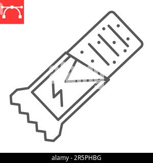 Nutritional bar line icon, supplements and vitamins, protein bar vector icon, vector graphics, editable stroke outline sign, eps 10. Stock Vector