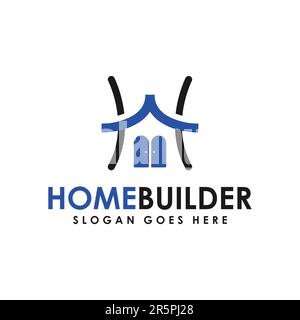 Creative Home Construction Concept Logo Design Template Stock Vector
