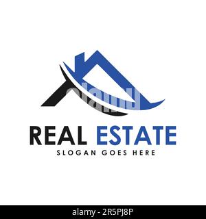 Initial Letter A real estate logo simple house Stock Vector