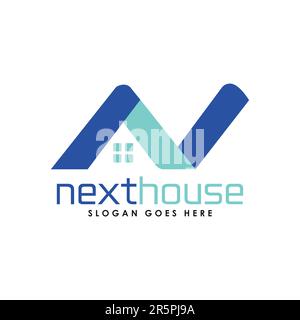 Simple Minimalist Real estate logo with Home Roofing Design Stock Vector