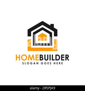 Creative Home Construction Concept Logo Design Template Stock Vector