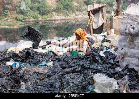 HEART-BREAKING images expose how women and children must work in a sea