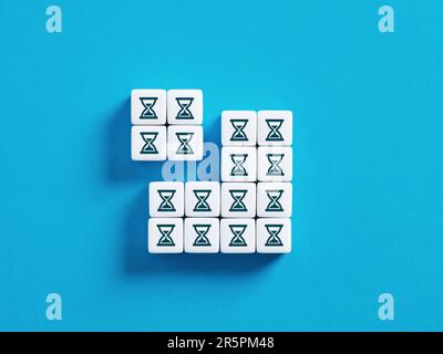 Time planning or management. Getting extra time to finish the project. Time extension. Business management concept. Stock Photo