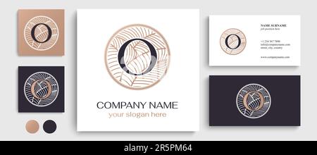 The O logo in a beautiful round leaf frame. Letter O logo template elements. personal monogram. Vector elegant logo. letter o logo design letter o lux Stock Vector