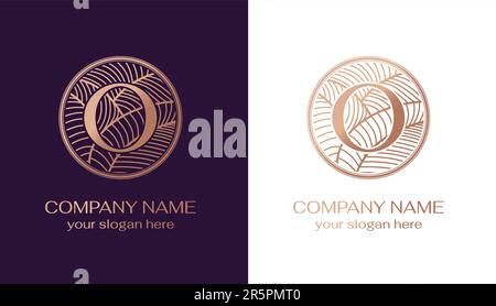 The O logo in a beautiful round leaf frame. Letter O logo template elements. personal monogram. Vector elegant logo. letter o logo design letter o lux Stock Vector
