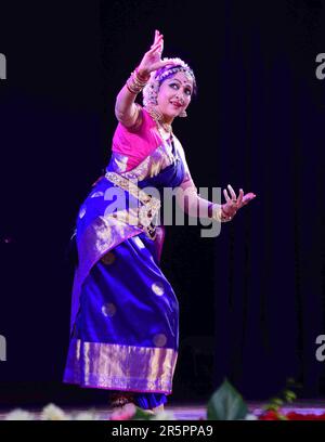 Hema Malini, Indian actress, dancing, cultural event, Mumbai, India, 14 May 2017 Stock Photo