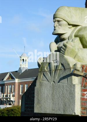 Den Helder, Netherlands. June 2021. The statue of Dorus Rijkers in front of the town hall in Den Helder. High quality photo Stock Photo