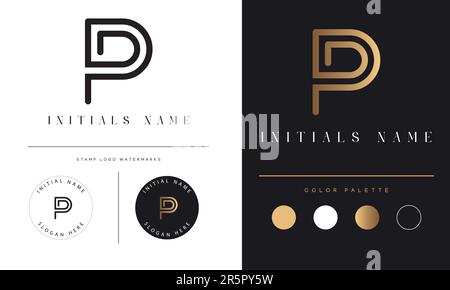 Luxury PP or pp Initial Monogram Text Letter Logo Design Stock Vector