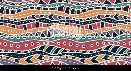 Hand drawn abstract seamless pattern, ethnic background, african style - great for textiles, banners, wallpapers, wrapping - vector design Stock Vector