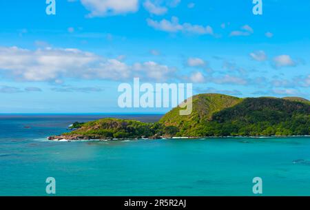 Turquoise waters on idyllic island in tropical climate. Mahoro Island, Indonesia Stock Photo