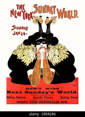 The New York Sunday World (Jan. 26 1896) by Frank King Vintage Magazine Cover Stock Photo