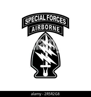 Emblem of US Army Special Forces groups Green Berets. De Oppresso Liber Stock Vector