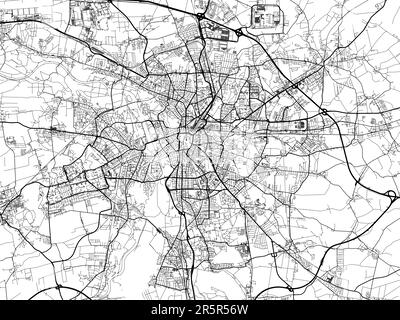 Vector road map of the city of  Leipzig in Germany on a white background. Stock Photo