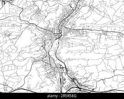 Vector road map of the city of Jena Zentrum in Germany on a white ...