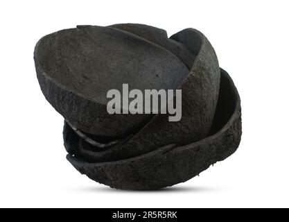 Coconut charcoal isolated on white background Stock Photo