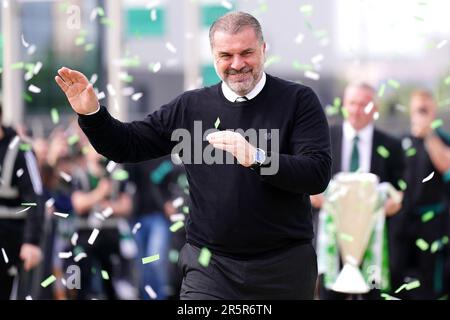 File photo dated 14-05-2022 of Celtic manager Ange Postecoglou. Celtic boss Ange Postecoglou appears to be moving towards a swift resolution of his future amid reports he has verbally agreed to become Tottenham???s new manager. Issue date: Monday June 5, 2023. Stock Photo