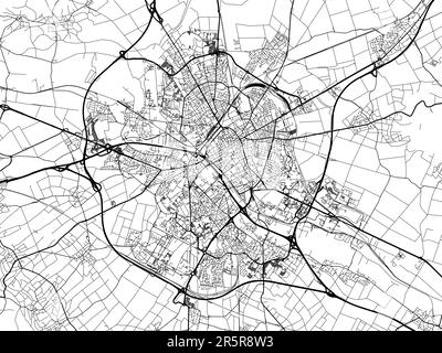 Road map of the city of  Reims in France on a white background. Stock Photo