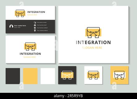 Integration logo design with editable slogan. Branding book and business card template. Stock Vector