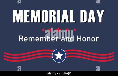 Memorial Day in the USA. National symbols of the USA flag. Happy Memorial Day. Vector banner Stock Vector