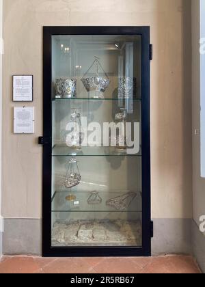 Soragna, Italy - May 2023 items, symbols, object of the jewish tradition in the Synagogue and museum in Fausto Levi, Parma , Italy Stock Photo