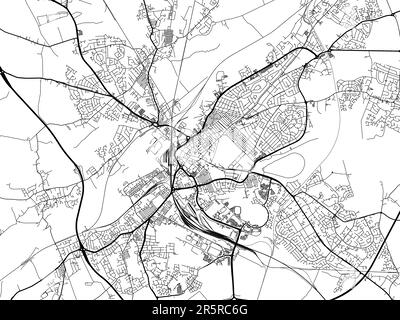 Road map of the city of  Doncaster in the United Kingdom on a white background. Stock Photo