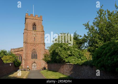 The exterior of St Chads Church on Bridge Street Holt North East Wales UK Stock Photo