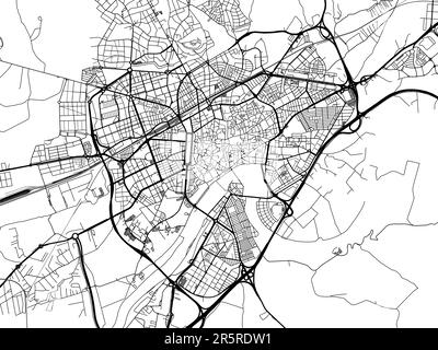 Vector road map of the city of Cordoba Centro in Spain on a white ...