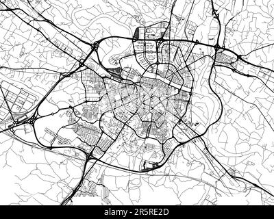 Vector road map of the city of  Zaragoza in Spain on a white background. Stock Photo